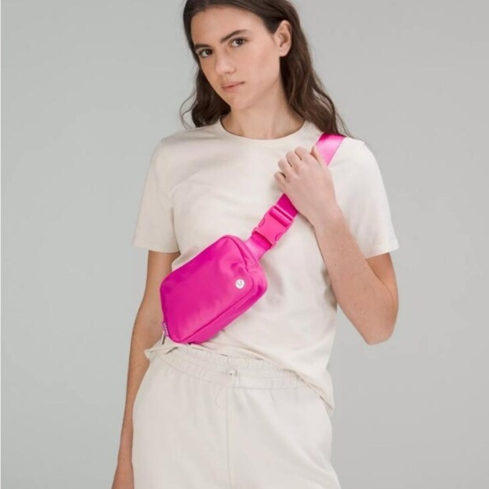 Lululemon Athletica Pink Mini Bag Structured Glossy Design